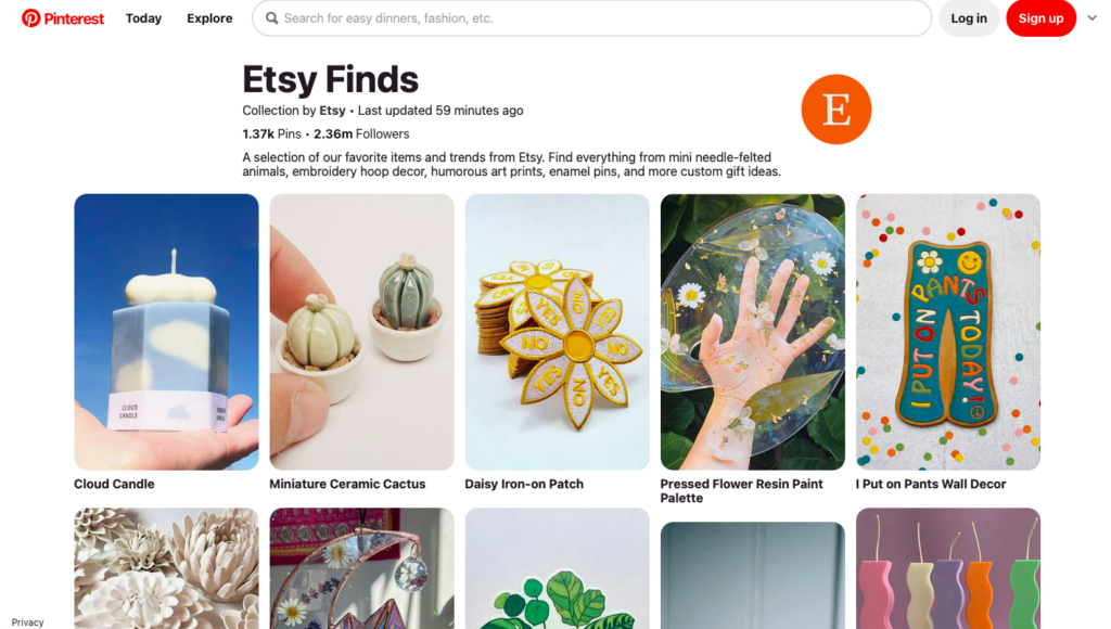 Etsy Finds posts example