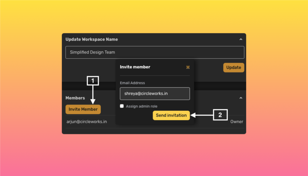 share a workspace on simplified
