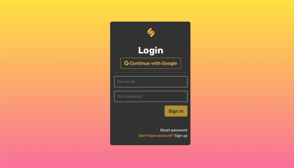 simplified login page
