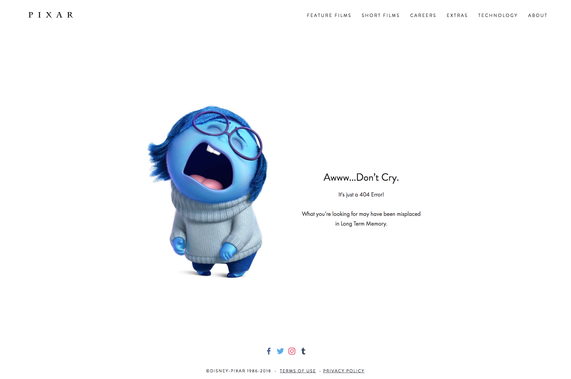 PIXAR’s 404 page