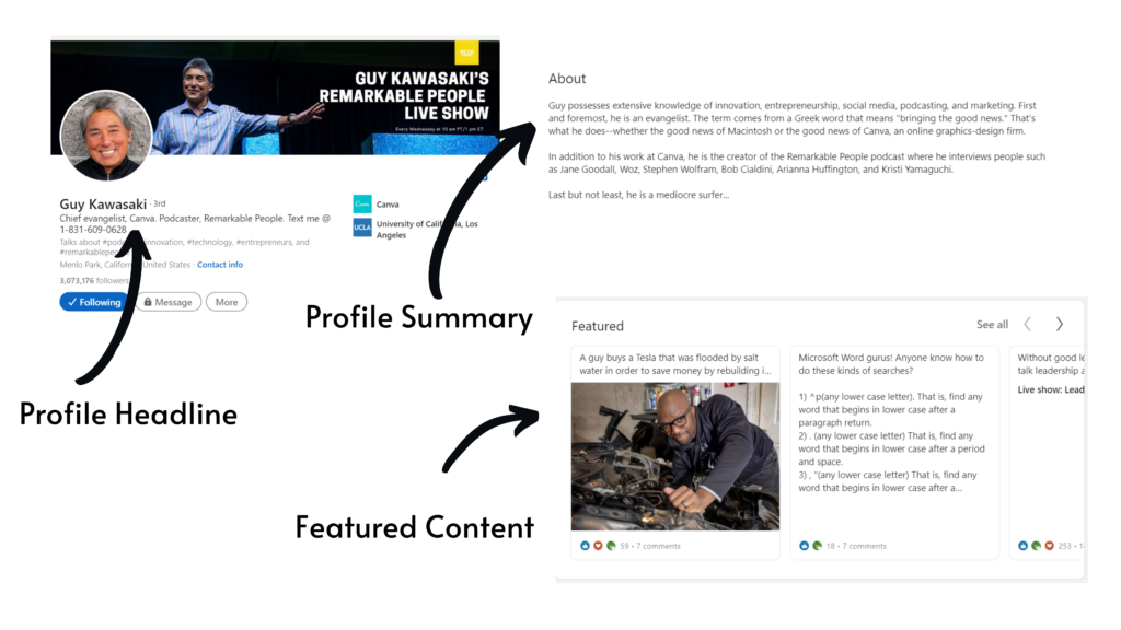 Guy Kawaski LinkedIn profile example