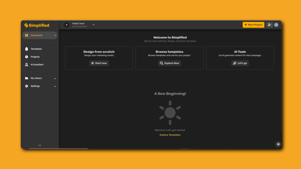Simplified dashboard