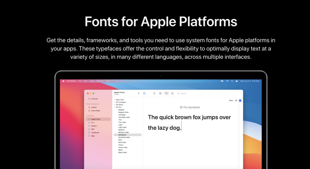 fonts for apple