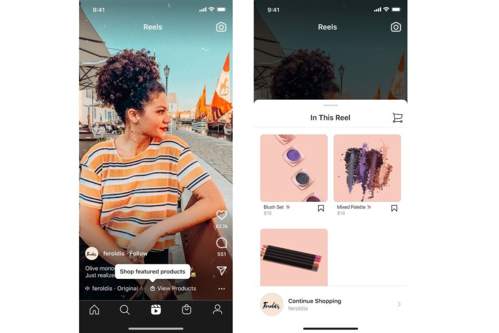 Instagram reels with product details