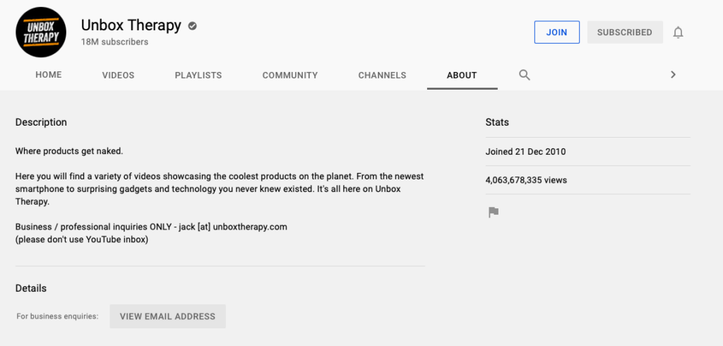 youtube description