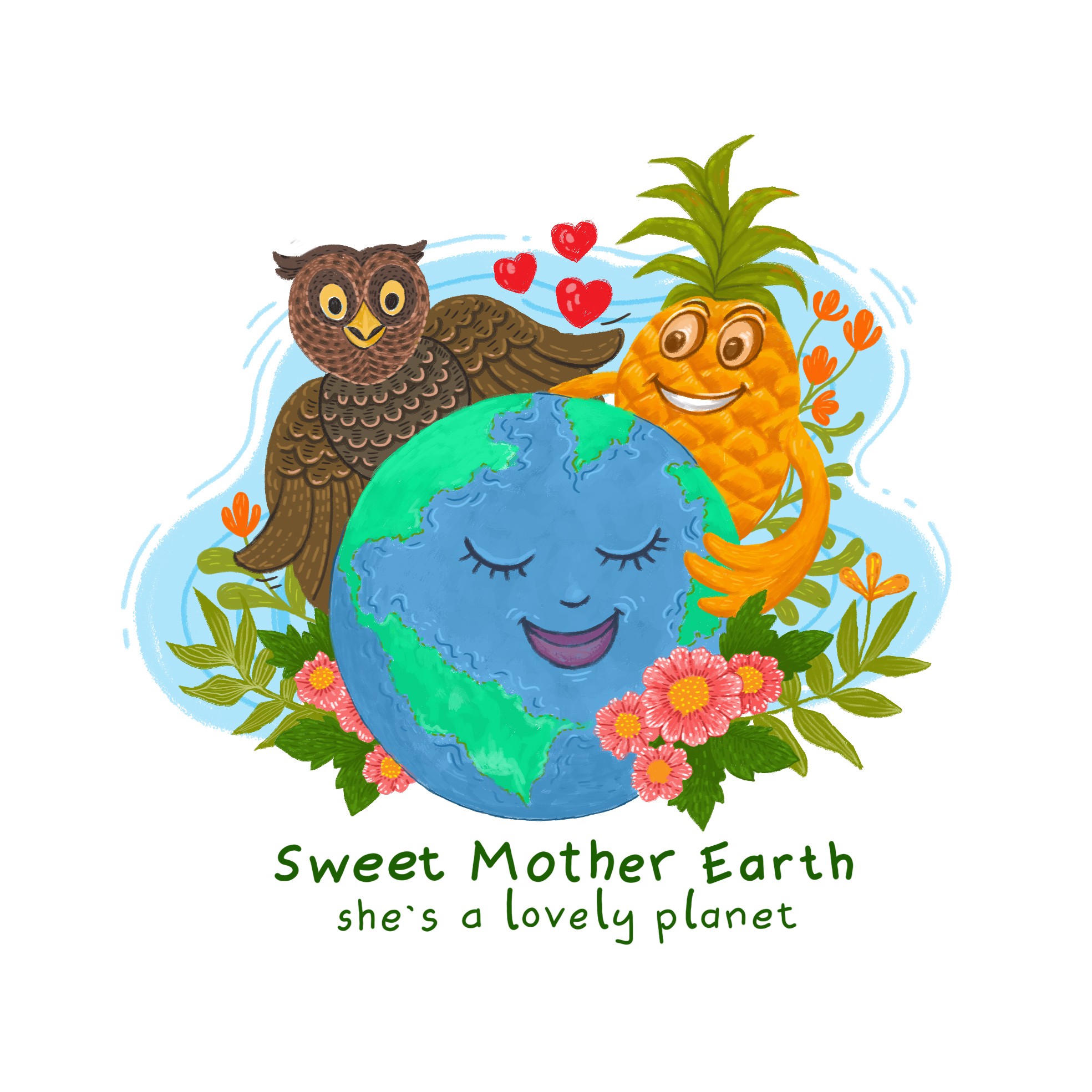 Illustration emphasizing 'Sweet mother earth'