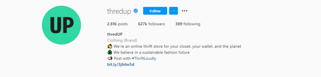 thredup Instagram bio