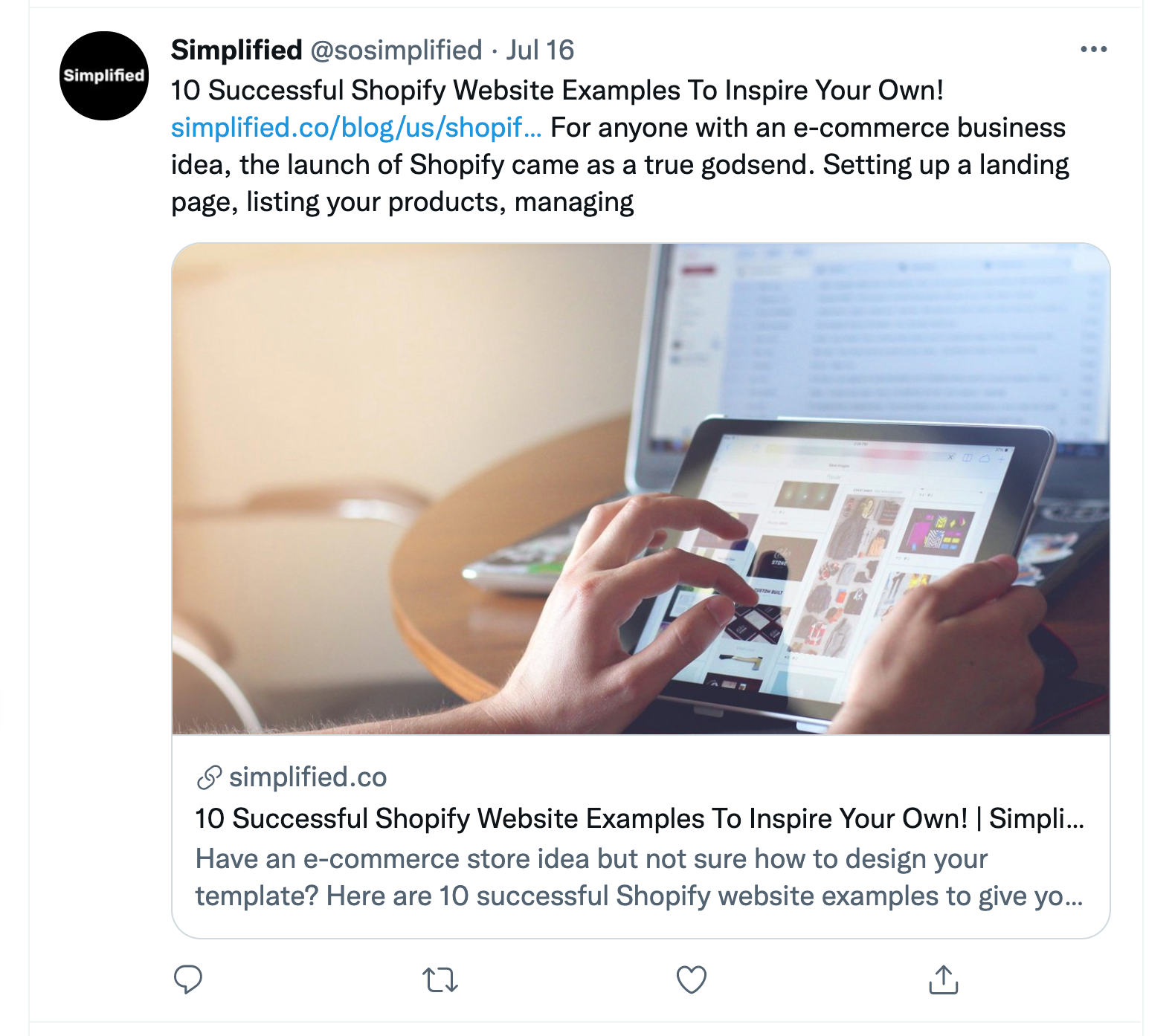Simplified Open Graph Image example Twitter