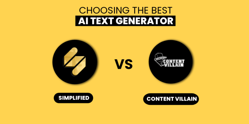Simplified Vs Content Villain - ai text generator - ai content generator - copy ai