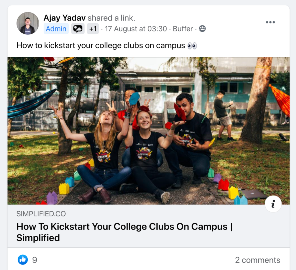 Simplified example of facebook open graph image