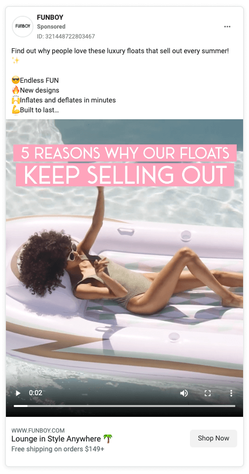 Facebook ad headlines-Funboy-Facebook-Ad-Example