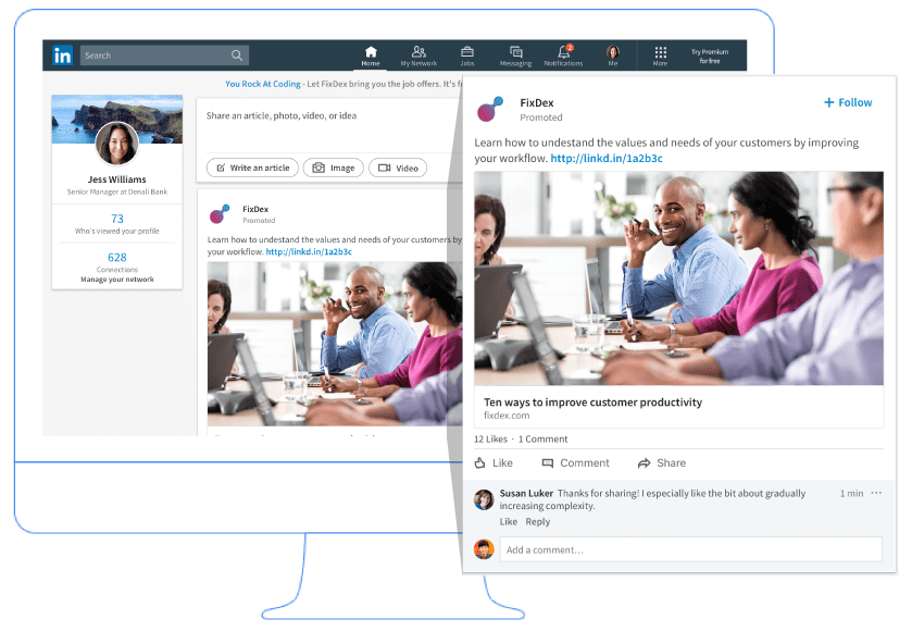LinkedIn ad example illustration-Simplified AI-copy ai