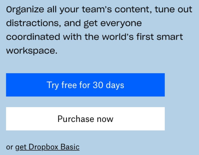 dropbox sales copy example Simplified AI