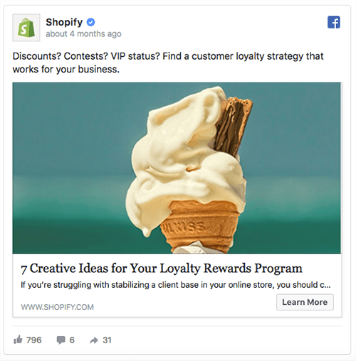 facebook ad healine-power of lists-shopify